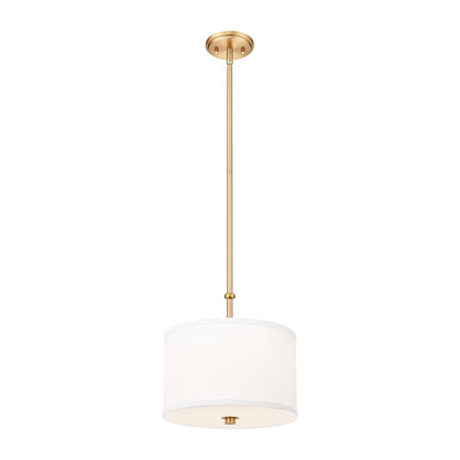 Z-Lite Linden 1 Light 12" Pendant, Modern Gold/White - 1962P12-MGLD-LED