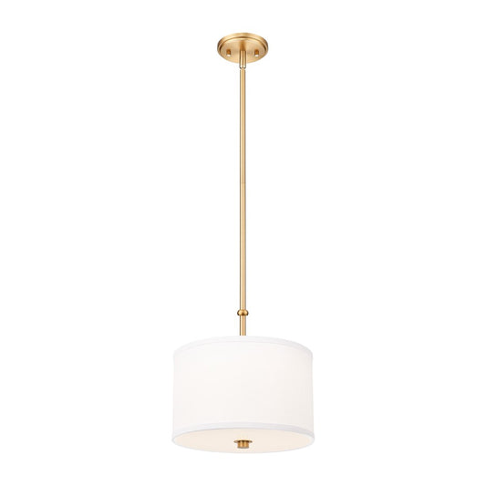 Z-Lite Linden 1 Light 12" Pendant, Modern Gold/White - 1962P12-MGLD-LED