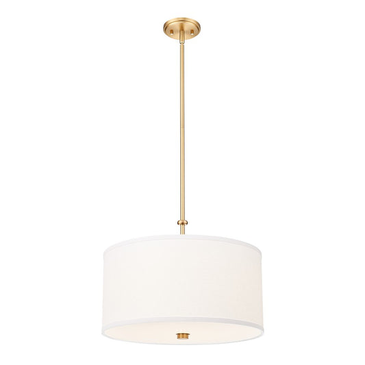 Z-Lite Linden 1 Light 18" Pendant, Modern Gold/White - 1962P18-MGLD-LED
