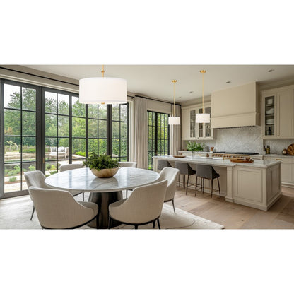 Z-Lite Linden 1 Light 18" Pendant, Modern Gold/White