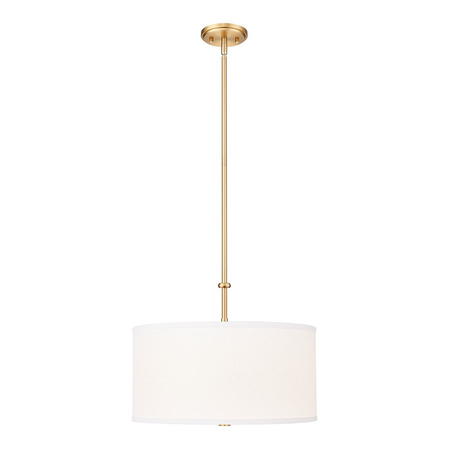Z-Lite Linden 1 Light 18" Pendant, Modern Gold/White