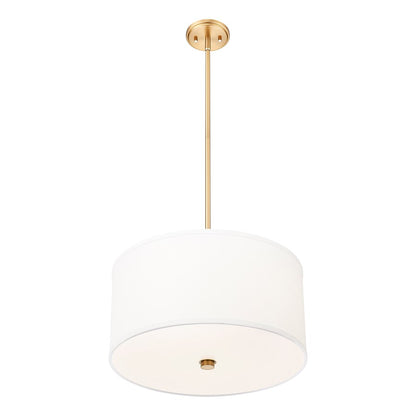 Z-Lite Linden 1 Light 18" Pendant, Modern Gold/White