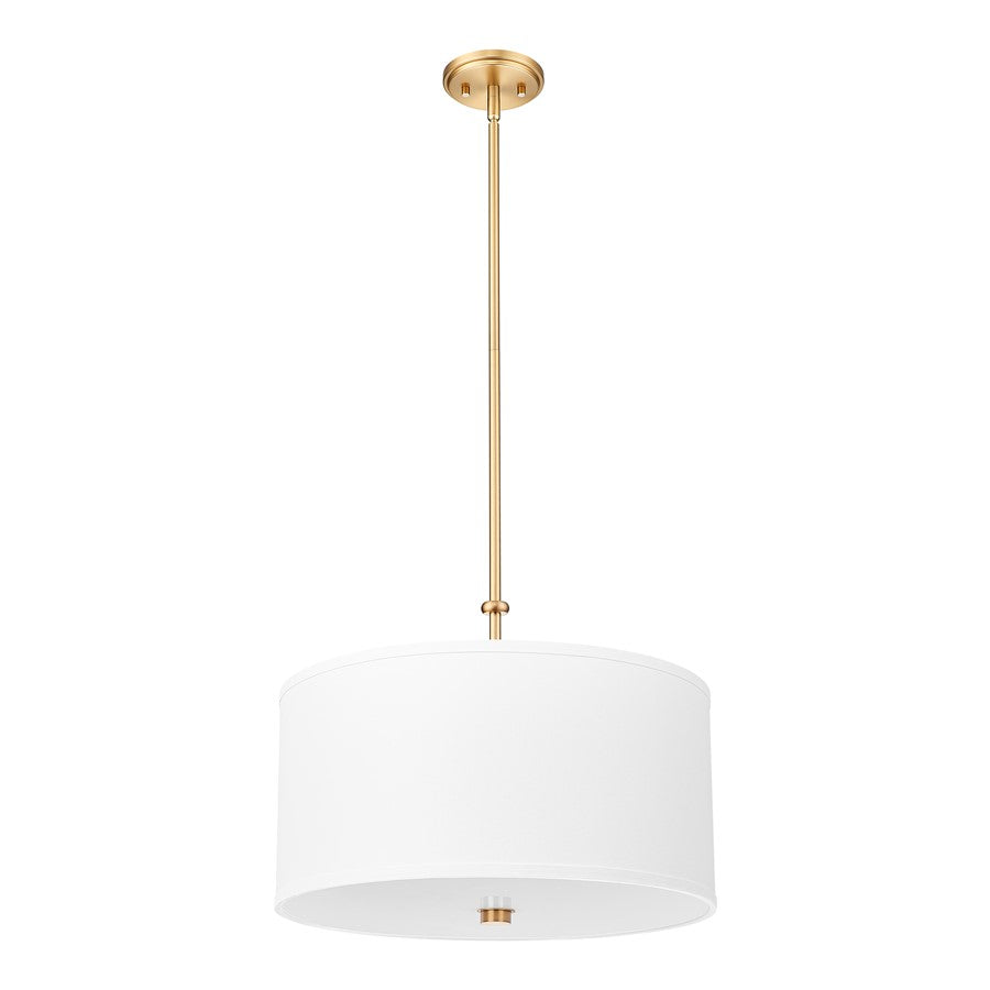 Z-Lite Linden 1 Light 18" Pendant, Modern Gold/White