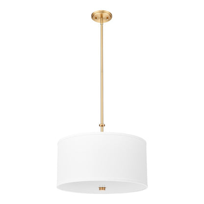 Z-Lite Linden 1 Light 18" Pendant, Modern Gold/White