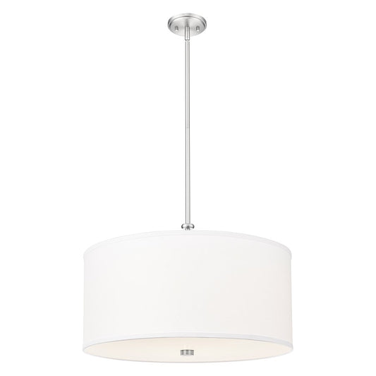 Z-Lite Linden 1 Light 24" Pendant, Brushed Nickel/White - 1962P24-BN-LED