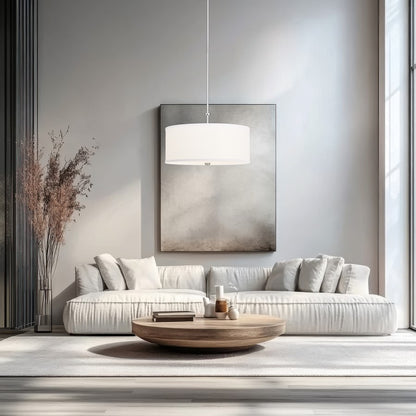Z-Lite Linden 1 Light 24" Pendant, Brushed Nickel/White