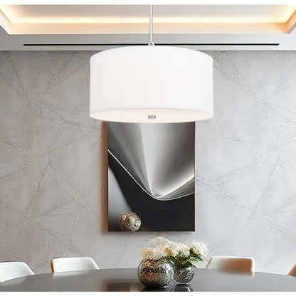 Z-Lite Linden 1 Light 24" Pendant, Brushed Nickel/White