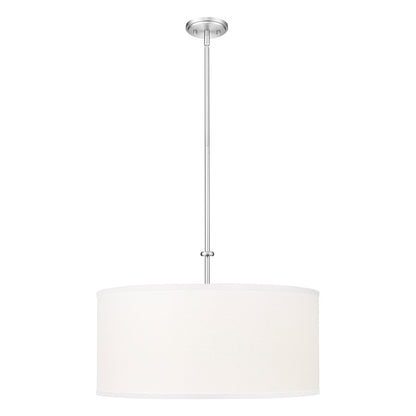 Z-Lite Linden 1 Light 24" Pendant, Brushed Nickel/White