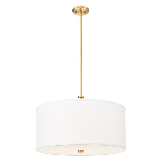 Z-Lite Linden 1 Light 24" Pendant, Modern Gold/White - 1962P24-MGLD-LED