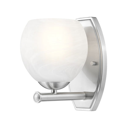 Z-Lite Colette 1 Light Wall Sconce, Brushed Nickel/Feathered White - 1963-1S-BN
