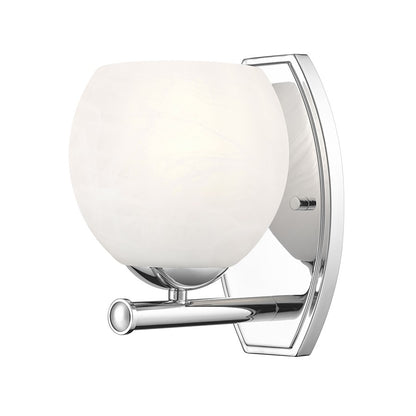 Z-Lite Colette 1 Light Wall Sconce, Chrome /Feathered White - 1963-1S-CH