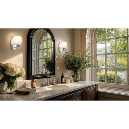 Z-Lite Colette 1 Light Wall Sconce, Chrome /Feathered White