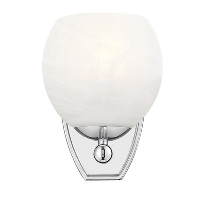 Z-Lite Colette 1 Light Wall Sconce, Chrome /Feathered White