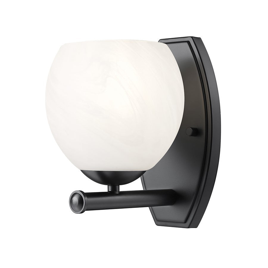 Z-Lite Colette 1 Light Wall Sconce, Matte Black/Feathered White - 1963-1S-MB