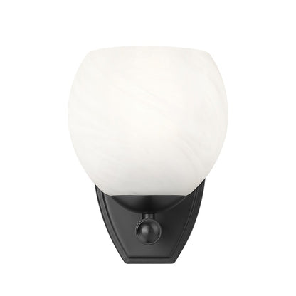 Z-Lite Colette 1 Light Wall Sconce, Matte Black/Feathered White