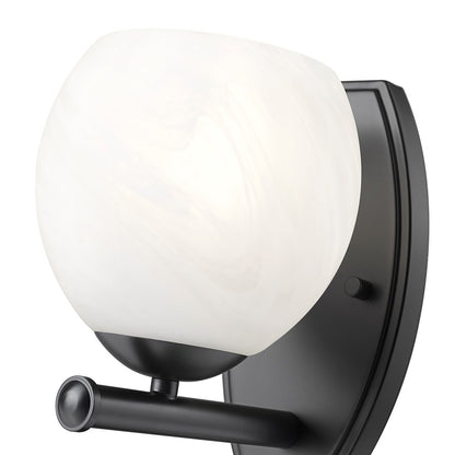 Z-Lite Colette 1 Light Wall Sconce, Matte Black/Feathered White