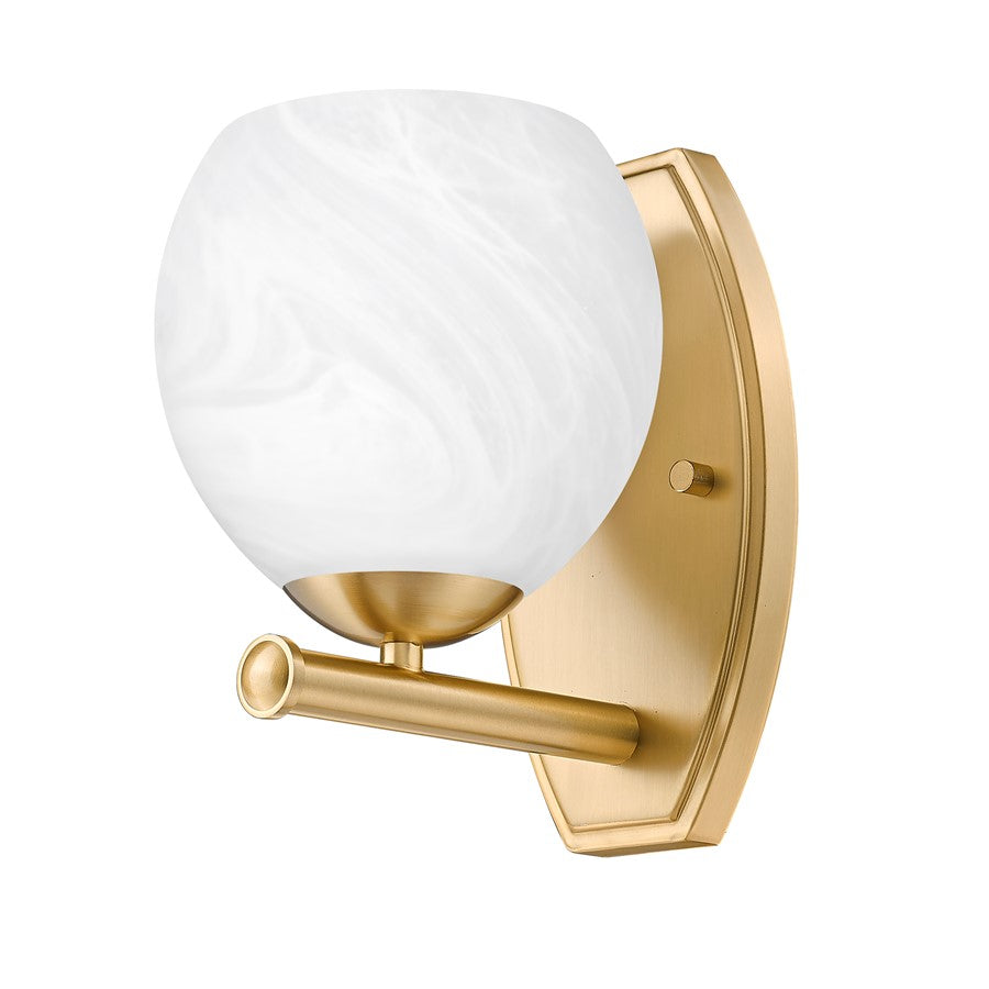Z-Lite Colette 1 Light Wall Sconce, Modern Gold/Feathered White