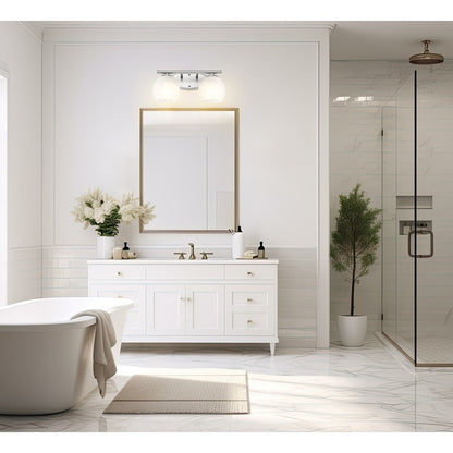 Z-Lite Colette 2 Light Vanity, Brushed Nickel/Feathered White