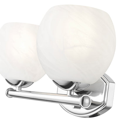 Z-Lite Colette 2 Light Vanity, Chrome /Feathered White