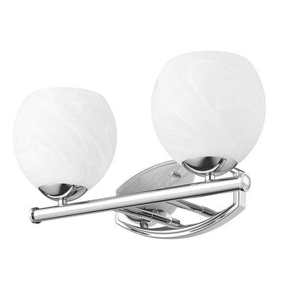 Z-Lite Colette 2 Light Vanity, Chrome /Feathered White