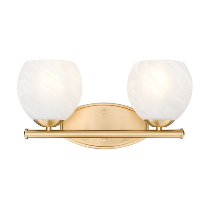 Z-Lite Colette 2 Light Vanity, Modern Gold/Feathered White