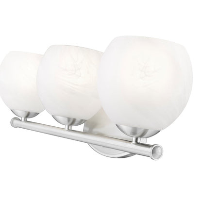 Z-Lite Colette 3 Light Vanity, Brushed Nickel/Feathered White