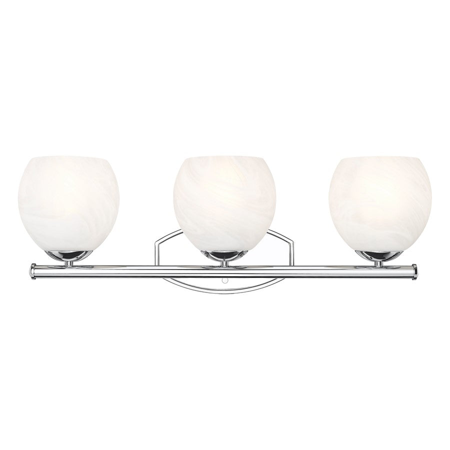 Z-Lite Colette 3 Light Vanity, Chrome /Feathered White