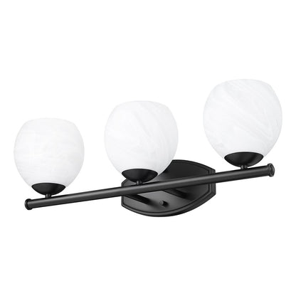 Z-Lite Colette 3 Light Vanity, Matte Black/Feathered White