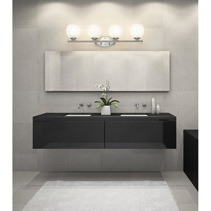 Z-Lite Colette 4 Light Vanity, Brushed Nickel/Feathered White