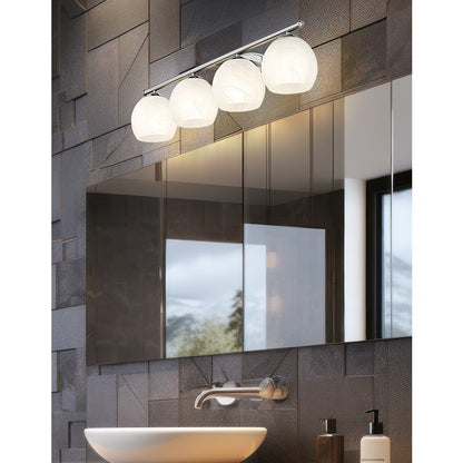 Z-Lite Colette 4 Light Vanity, Brushed Nickel/Feathered White