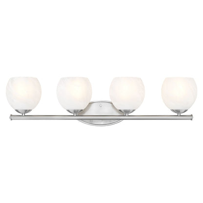 Z-Lite Colette 4 Light Vanity, Brushed Nickel/Feathered White