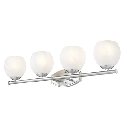 Z-Lite Colette 4 Light Vanity, Brushed Nickel/Feathered White