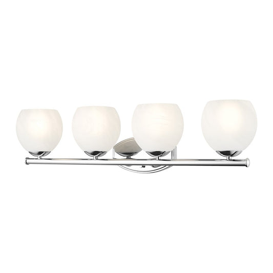Z-Lite Colette 4 Light Vanity, Chrome /Feathered White - 1963-4V-CH
