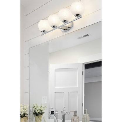 Z-Lite Colette 4 Light Vanity, Chrome /Feathered White