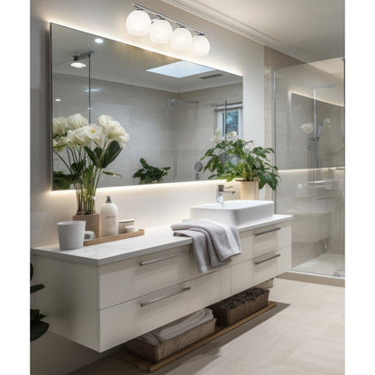 Z-Lite Colette 4 Light Vanity, Chrome /Feathered White