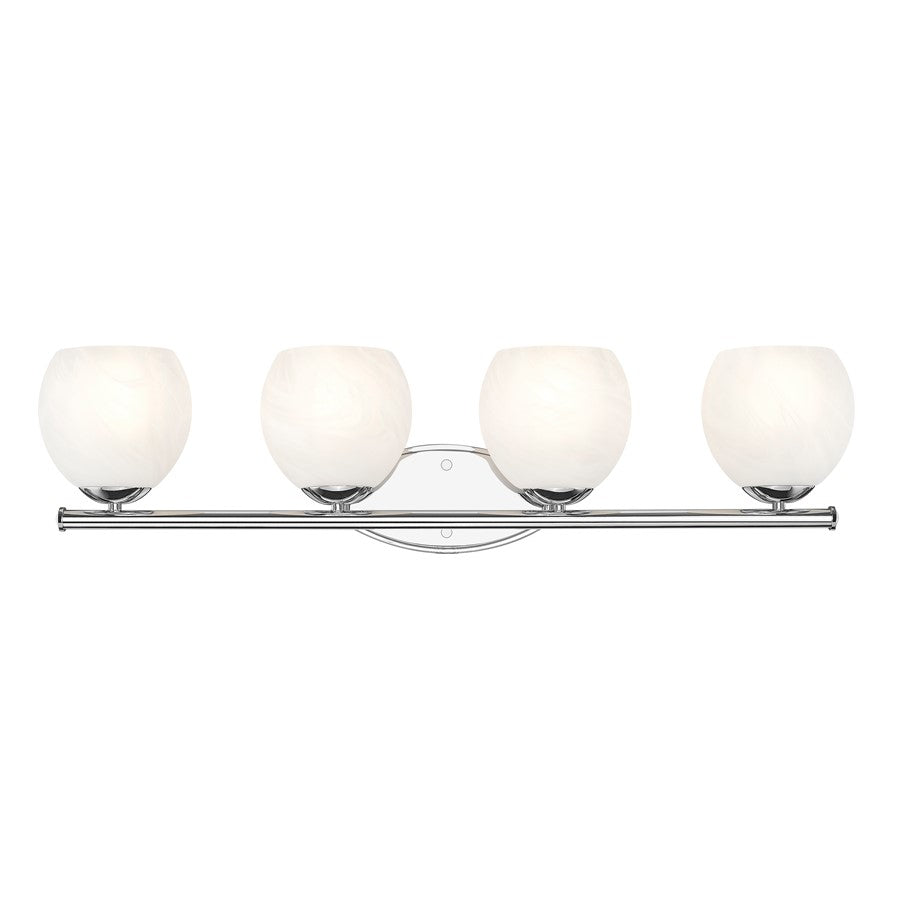 Z-Lite Colette 4 Light Vanity, Chrome /Feathered White