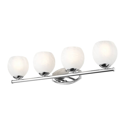 Z-Lite Colette 4 Light Vanity, Chrome /Feathered White