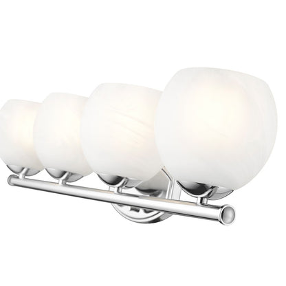 Z-Lite Colette 4 Light Vanity, Chrome /Feathered White