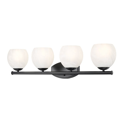 Z-Lite Colette 4 Light Vanity, Matte Black/Feathered White - 1963-4V-MB
