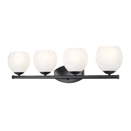 Z-Lite Colette 4 Light Vanity, Matte Black/Feathered White - 1963-4V-MB