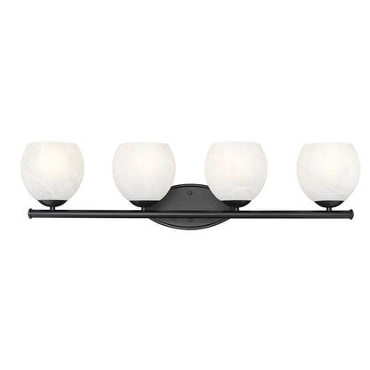 Z-Lite Colette 4 Light Vanity, Matte Black/Feathered White