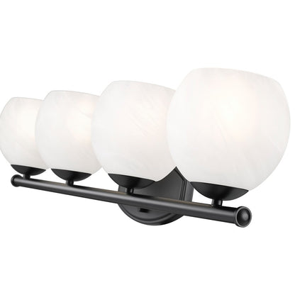 Z-Lite Colette 4 Light Vanity, Matte Black/Feathered White