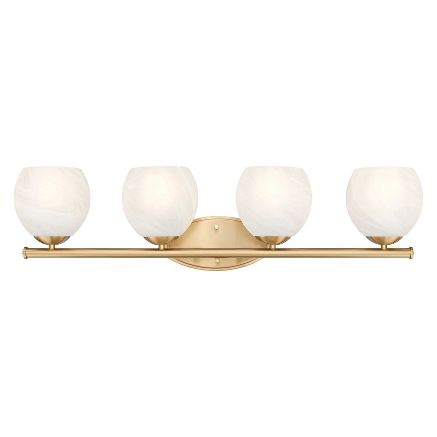 Z-Lite Colette 4 Light Vanity, Modern Gold/Feathered White