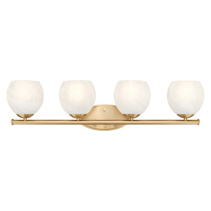 Z-Lite Colette 4 Light Vanity, Modern Gold/Feathered White