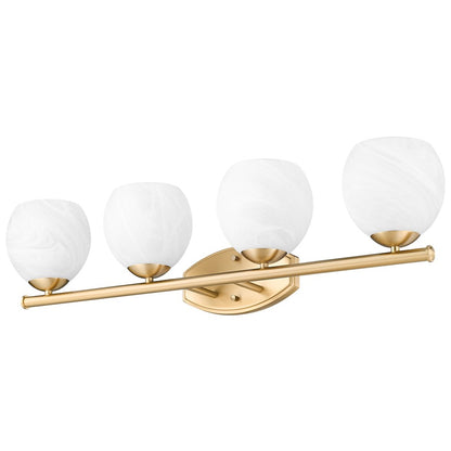 Z-Lite Colette 4 Light Vanity, Modern Gold/Feathered White
