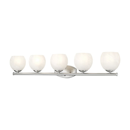 Z-Lite Colette 5 Light Vanity, Brushed Nickel/Feathered White - 1963-5V-BN