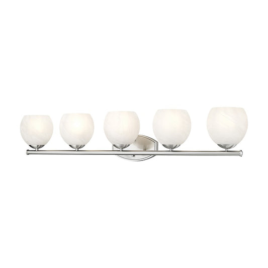 Z-Lite Colette 5 Light Vanity, Brushed Nickel/Feathered White - 1963-5V-BN
