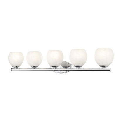Z-Lite Colette 5 Light Vanity, Chrome /Feathered White - 1963-5V-CH