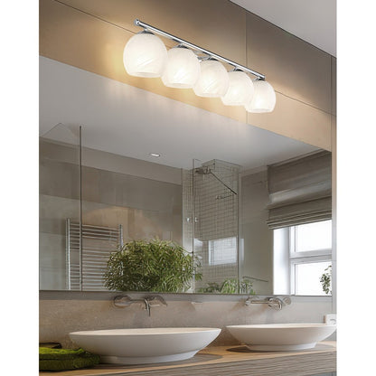 Z-Lite Colette 5 Light Vanity, Chrome /Feathered White