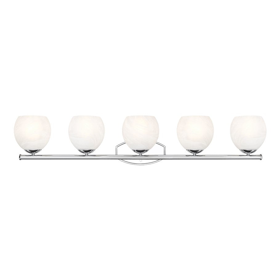 Z-Lite Colette 5 Light Vanity, Chrome /Feathered White
